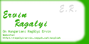 ervin ragalyi business card